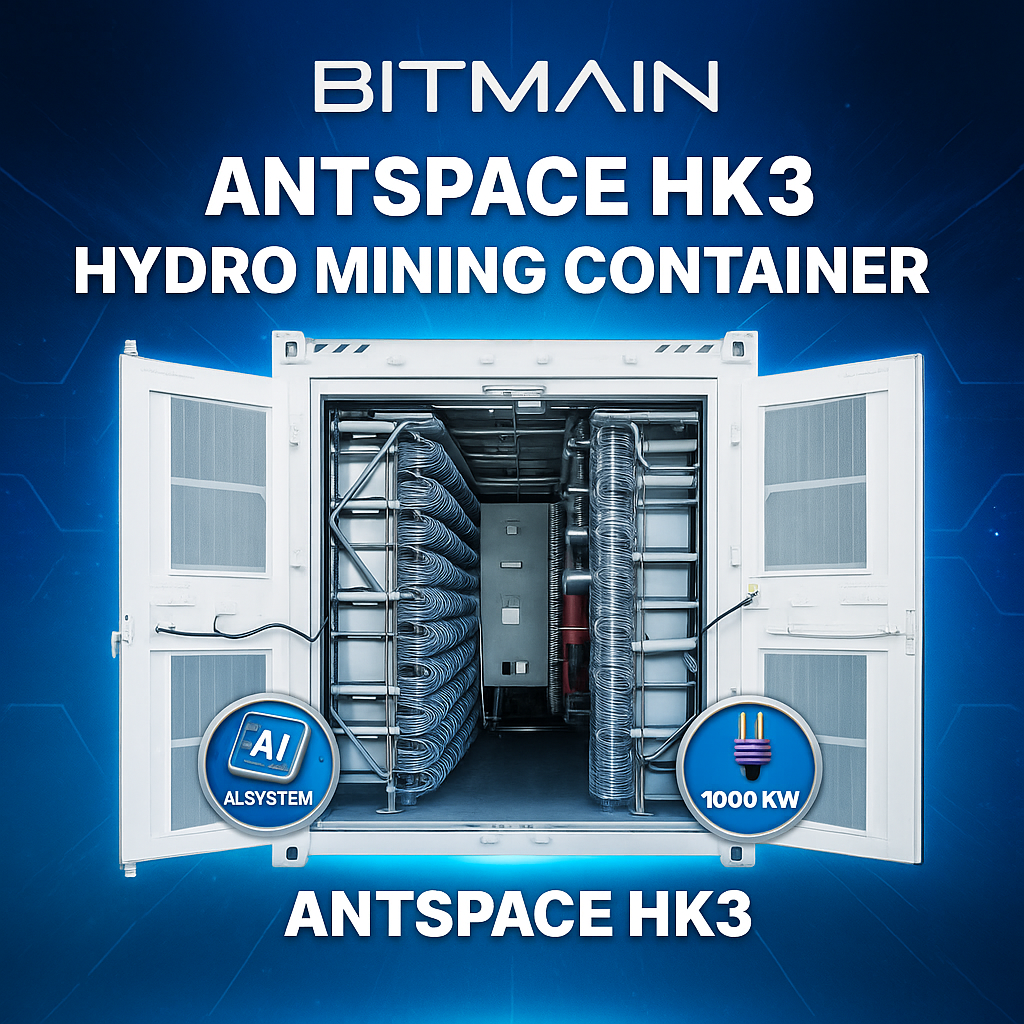 Bitmain Antspace HK3 (mit DWT-C) 1000kW Hydro Container für 210 Hydro Miner