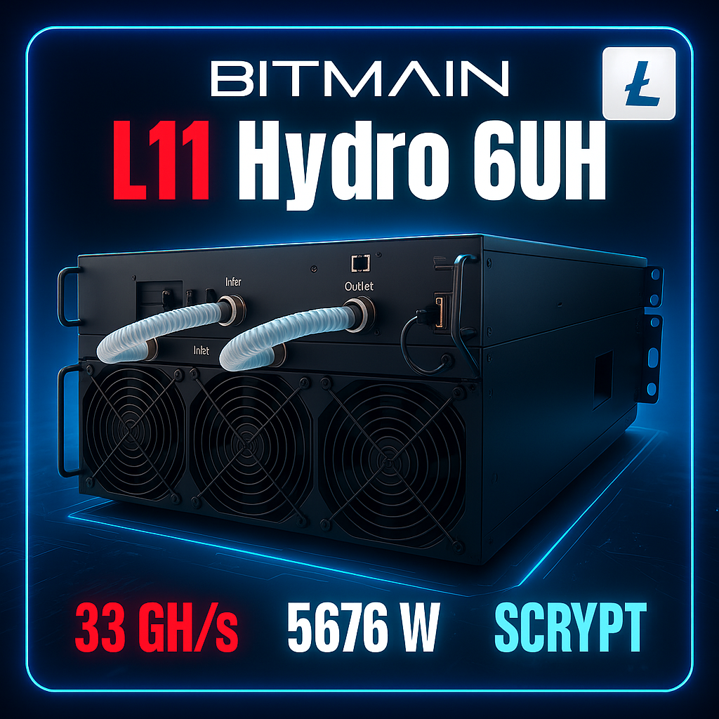 Bitmain Antminer L11 Hydro 6U LTC Minter mit 33 GH/s