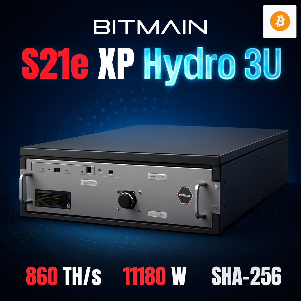 Bitmain Antminer S21e XP Hydro 3U BTC Miner mit 860 TH/s