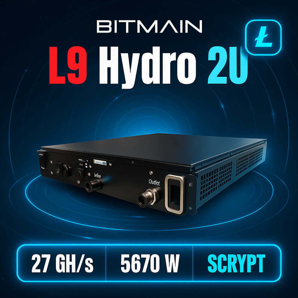 Bitmain Antminer L9 Hydro 2U LTC Miner mit 27 GH/s
