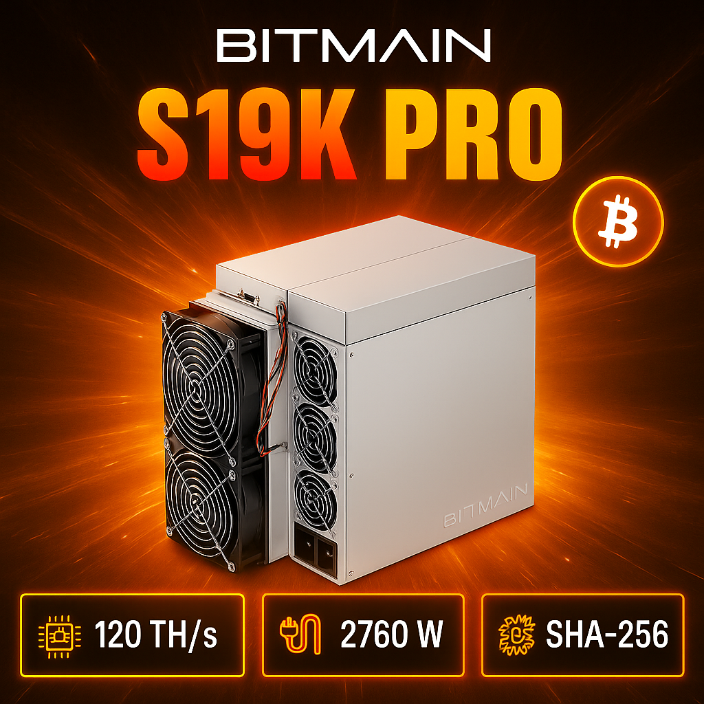 Bitmain Antminer S19K Pro BTC Miner mit 120 TH/s