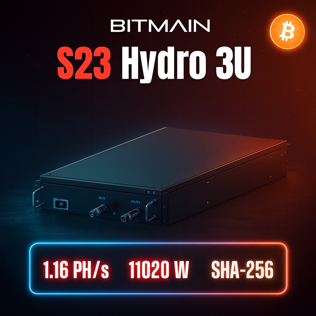 Bitmain Antminer S23 Hydro 3U BTC Miner mit 1.16 PH/s